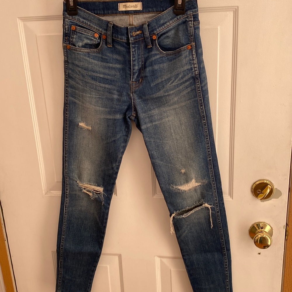 Madewell distressed skinny skinny 9” high rise